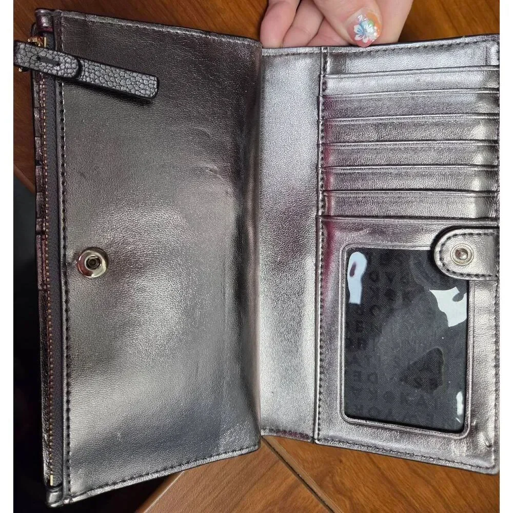 Kate Spade Silver Pebbled Braylon Wallet
